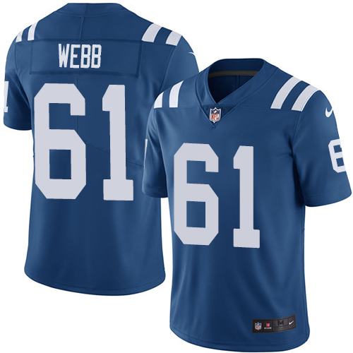 Indianapolis Colts #61 Limited Webb Royal Blue Nike NFL Home Men Vapor Untouchable jerseys->indianapolis colts->NFL Jersey